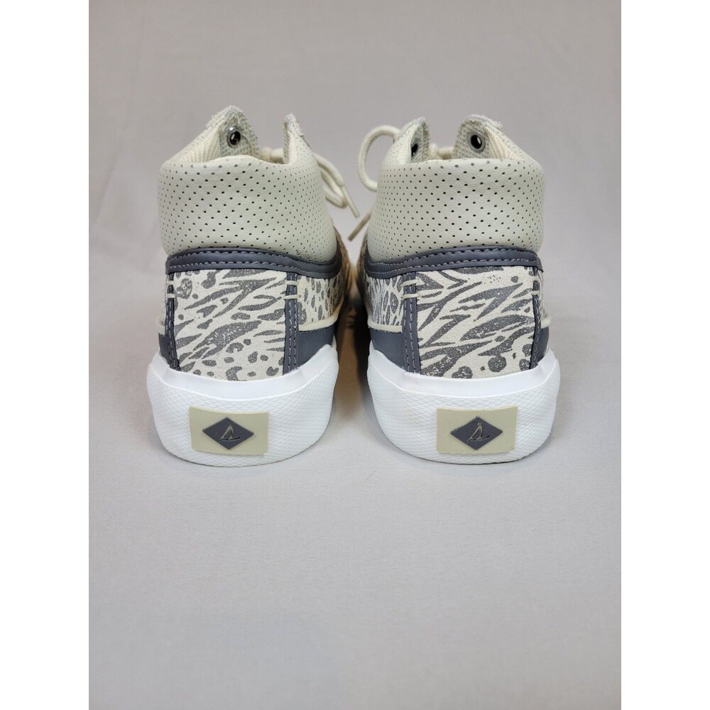 EUC Sperry Women's 8 Soletide Mid Seacycled Sneaker Beige Gray STS87848 Animal - Picture 5 of 8